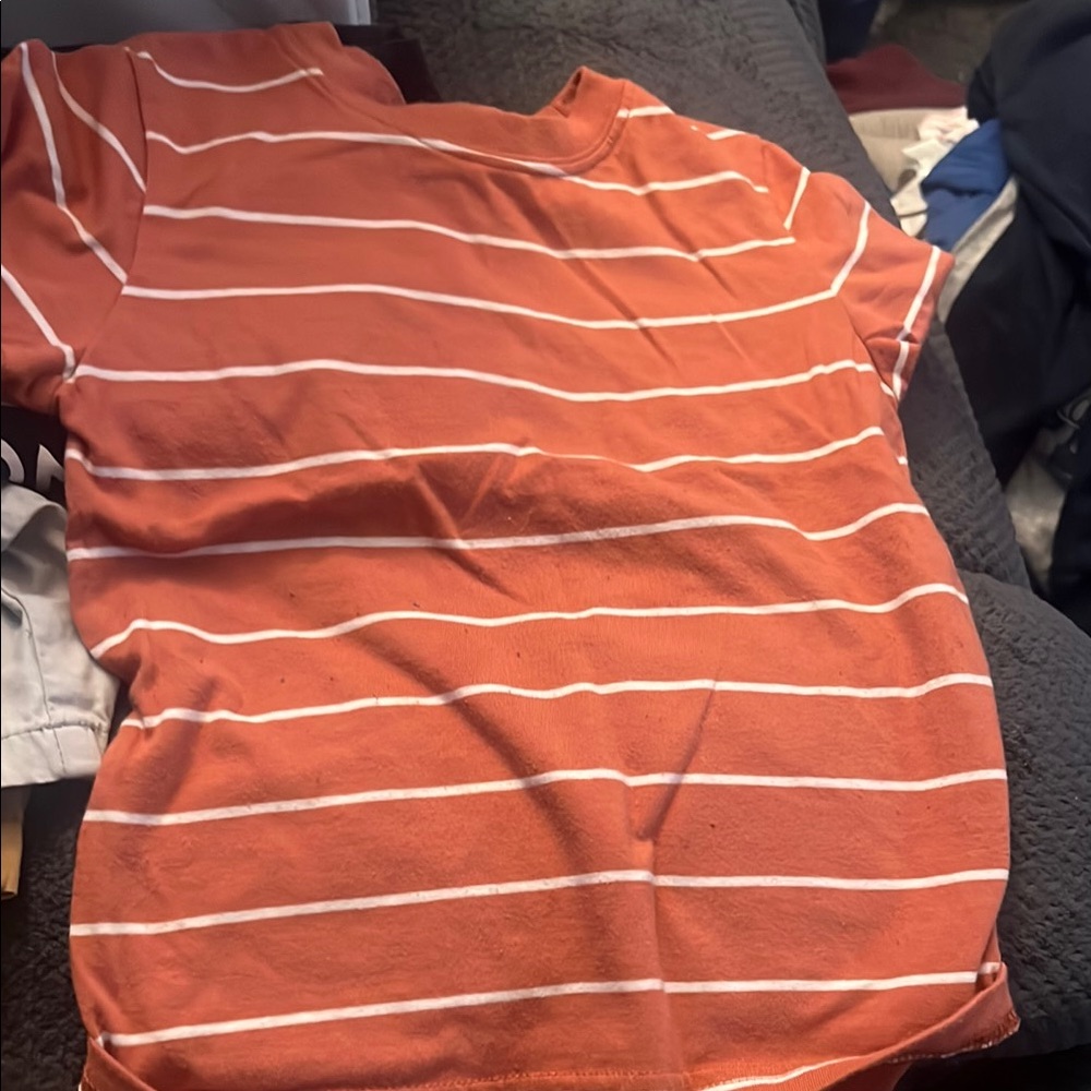 Okie Dokie Orange Striped Kids Shirt